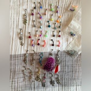 Lot of various belly button jewelry